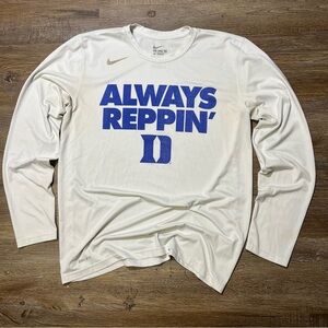 Nike‎ Men’s White Long-Sleeve 'Always Reppin' Graphic Shirt